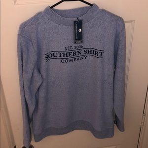 Blue Loop Knit Terry Pullover